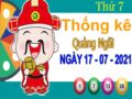 Thống kê XSQNI ngày 17/7/2021 đài Quảng Ngãi thứ 7 hôm nay chính xác nhất