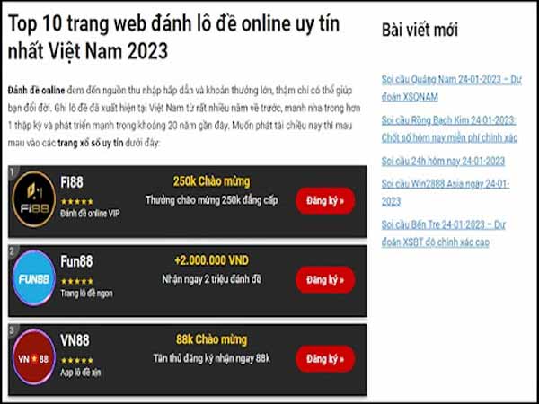 Hàng loạt tiện ích đỉnh cao tại trang Danhdeonline VC